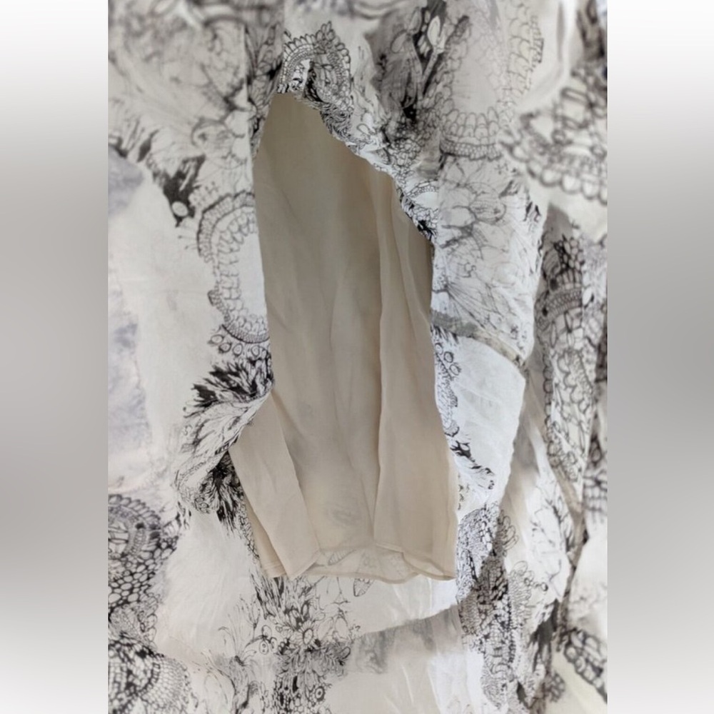 Zara NWT Studio Limited Edition  printed ruffled silk dress 2532/78, sz M - Picture 12 of 14